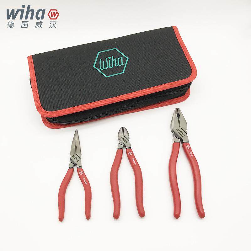 德国断Wiha威汉3件套371钳钳子进口钢丝钳钳尖嘴斜嘴钳线电工老虎,五金/工具,钢丝钳,淘宝优惠券,粉丝福利购,淘宝优惠卷