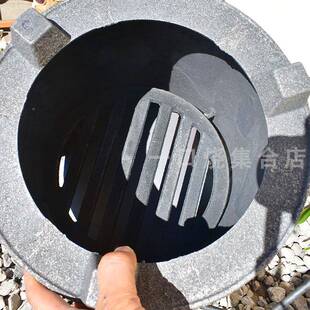 铸铁炭围炉煮烧烤炉取暖炉F7755S78茶炉冬室天家用便携式烤火炉户