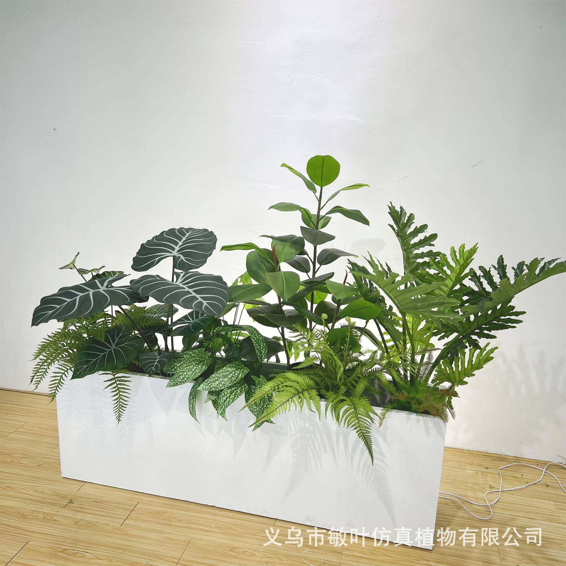 真绿植造景橡皮芋树海喜林芋仿真植物软仿装落地盆景观设栽计