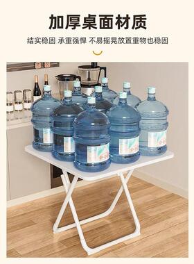 铁轻便折叠桌子免安装家居型艺吃饭四方桌阳台户圆小桌便携饭SLQ