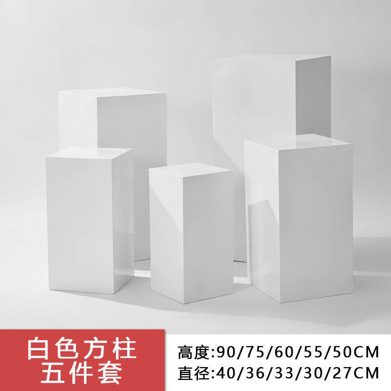 婚庆品道具铁路引方形甜SVQ台子方柱派对装白色方形艺立柱婚庆摆