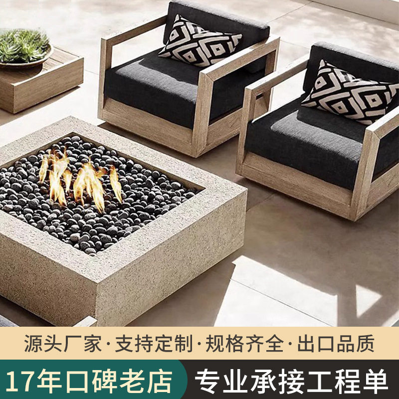 北欧户外柚木单人沙发