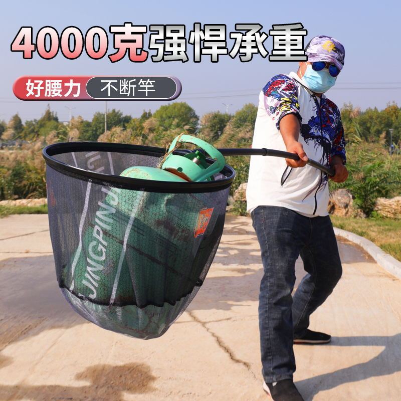 碳素抄网杆超轻超硬短节定位竿3米4加粗加厚伸缩