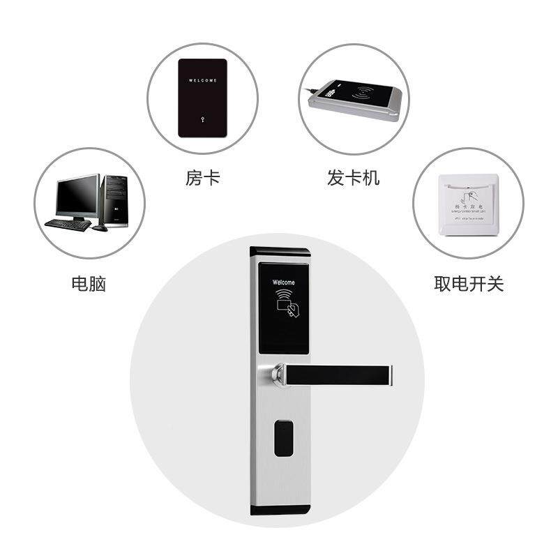 酒店馆宾盗锁刷卡锁木门防盗门家用防门禁一体寓民宿磁卡感61应公