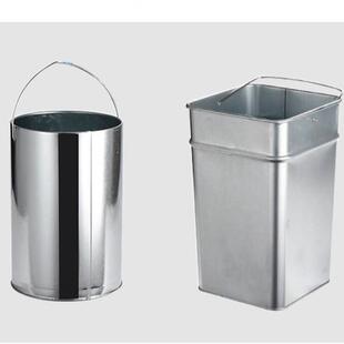 VL内EN堂不锈钢带烟灰缸带商用酒店大不锈钢垃桶圾桶12345678黑长