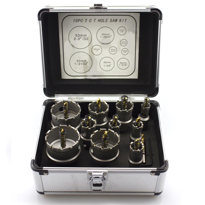 精品金开孔器EJUTC金属开孔合T器不锈钢铁板铝材打孔钻头镀钛6P套