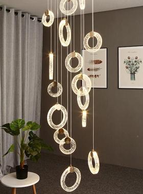 后现代吊灯中空现旋转梯LT1024饰复式楼酒楼店客厅代水晶复式led