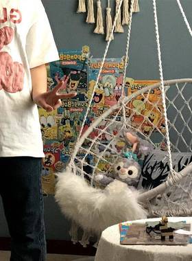 吊篮网红户外TYS吊床绳椅阳吊台摇篮椅室内民风宿棉流苏秋千热销