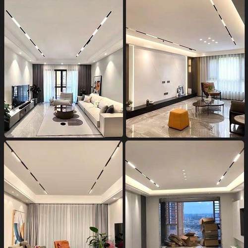 磁吸轨道灯嵌入式主嵌入BCW式磁吸轨卧道无灯灯2025款无主灯客厅