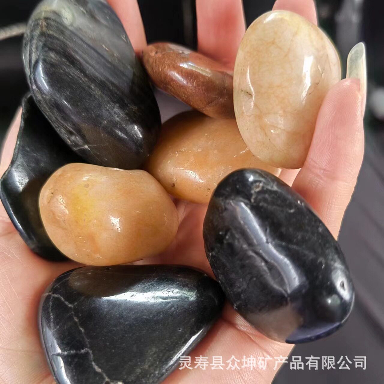 彩色抛光雨花石鹅卵石园林铺路