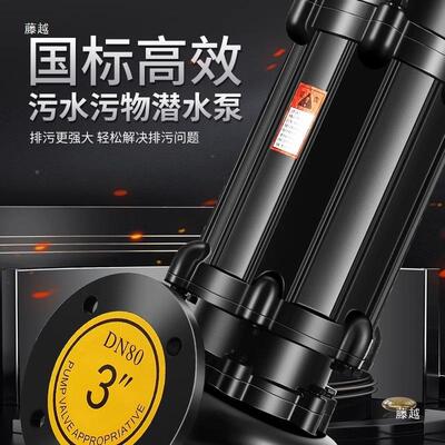WQ污水泵潜水排污泵38V抽粪泥浆无堵塞2.2k2寸3k4wkw7.无品牌/50k
