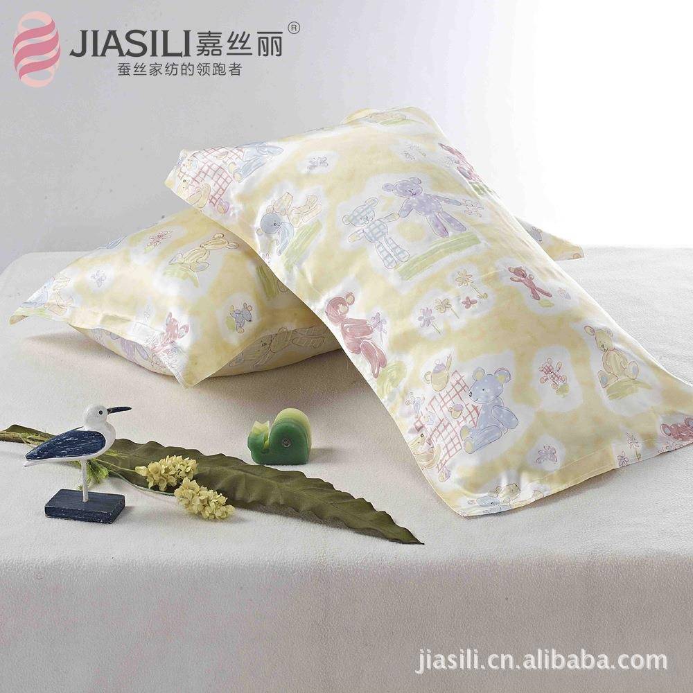 儿童真儿丝套夏季卡头JSL-ZT-2通印花面料枕巾幼园午枕睡可水洗桑