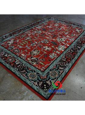 国风红色办复古藏中式手工商羊毛用展KRP厅大厅接待室贵宾室地毯