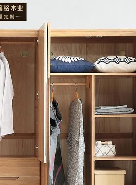 日式衣柜全实木橡木蜡油涂直装简约储收纳卧室11084家柜物具销