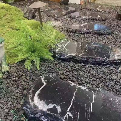 山石歩01汀石户外造花园草坪黑别庭院装饰园林汀墅步石垫脚石景