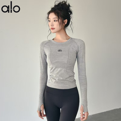 ALOJAY女秋冬速干圆领瑜伽T恤