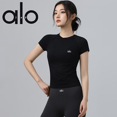 alojay女紧身显瘦透气瑜伽T恤