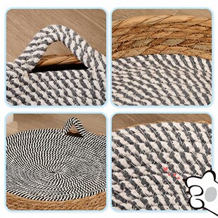 两用猫笼抓板绳编窝藤编四季通用猫窝大号耐磨一体猫抓板冬季保暖