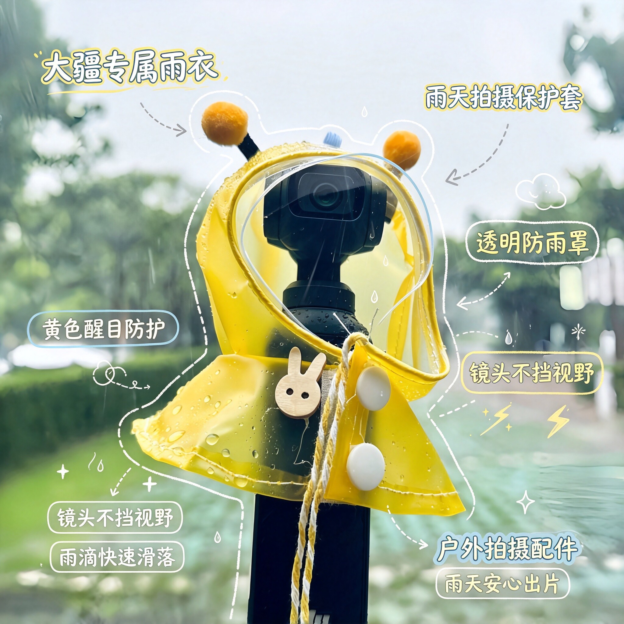 大疆pocket4云台相机防水套女生雨天户外拍照迷你雨衣防雨保护套
