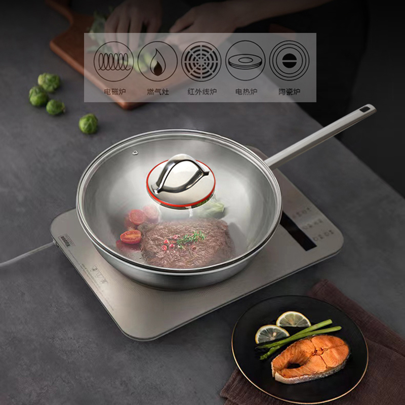 REVERE不锈钢炒菜锅家用不粘锅