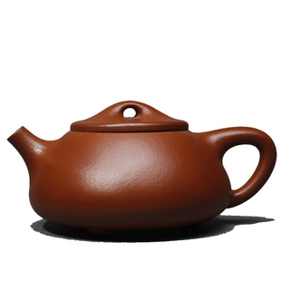 宜兴紫砂壶名家纯全手工大容x量石瓢泡茶壶朱泥壶家用功夫茶具套