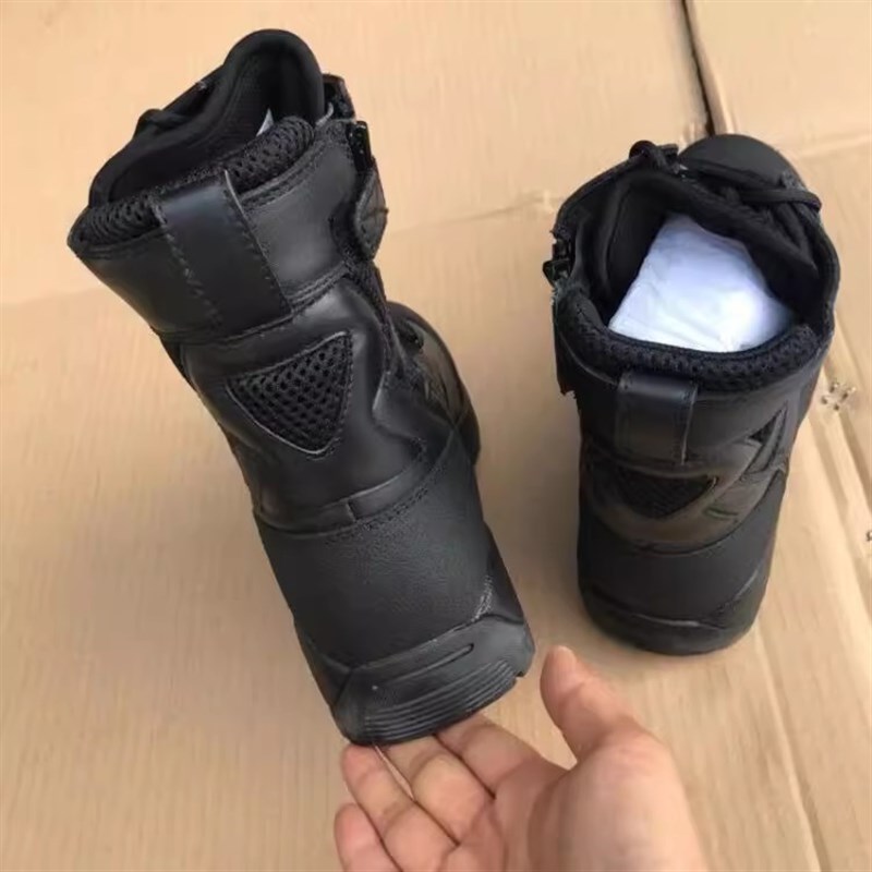 13黑色夏季作战靴战术特战训练鞋N高帮侧拉链男真品