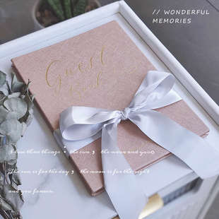 欧式签到本皮质婚礼签到册签到簿商务会议签到册礼金簿维拉的婚礼