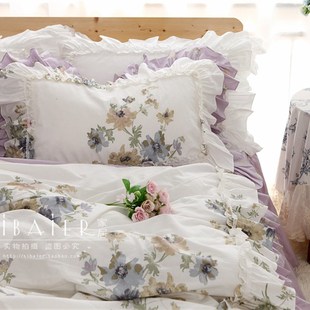 床上用品被套四件套 韩式 田园公主风四季 款 p荷叶边全棉纯棉床裙款