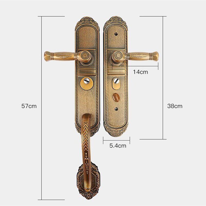 大门豪华防盗门拉手双活别墅门把A手全铝面板铝手柄门锁配件执手
