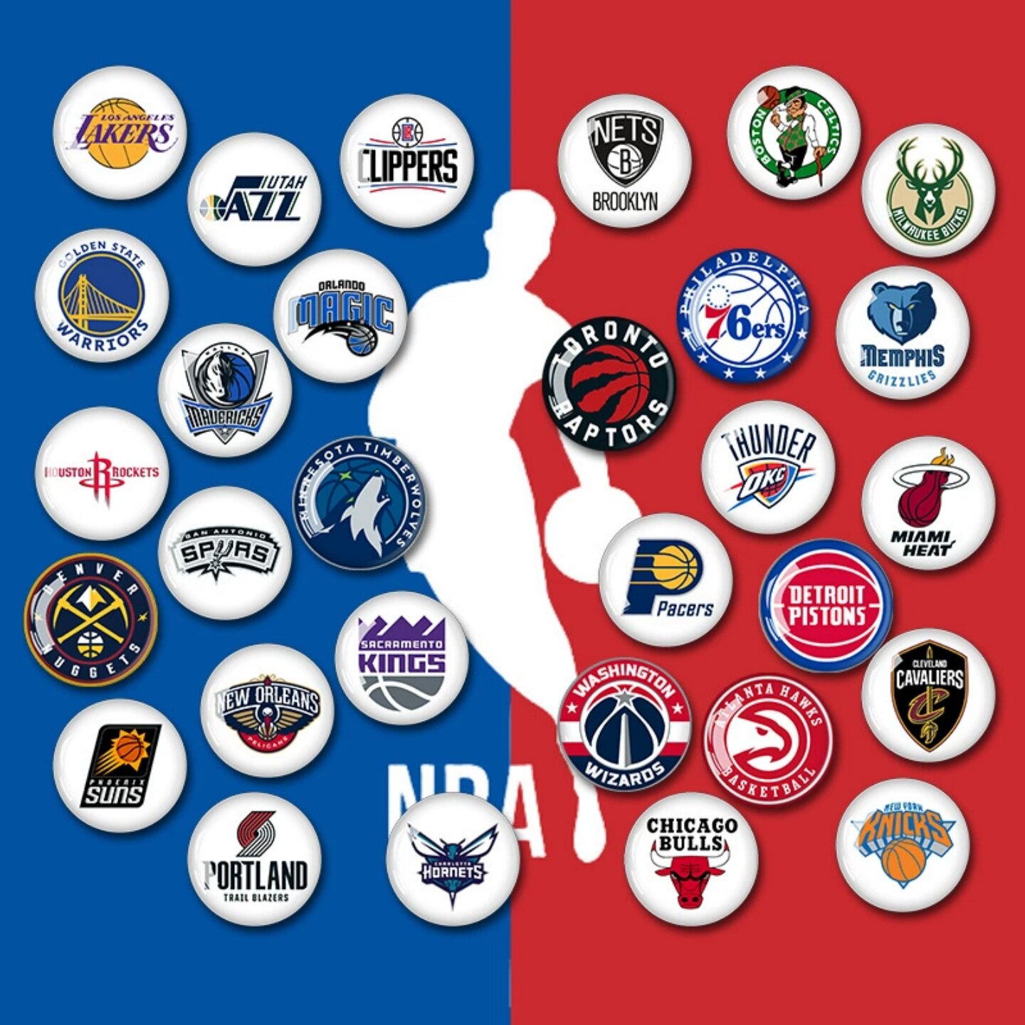 NBA冰箱贴篮球队徽送男友礼物