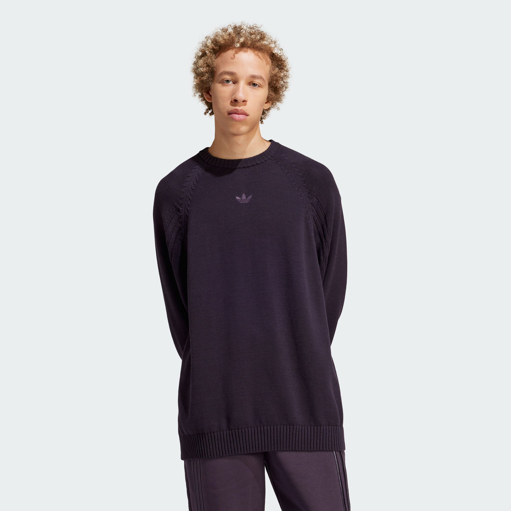 Adidas/阿迪达斯 男子三叶草针织运动圆领卫衣套头衫 IT7444