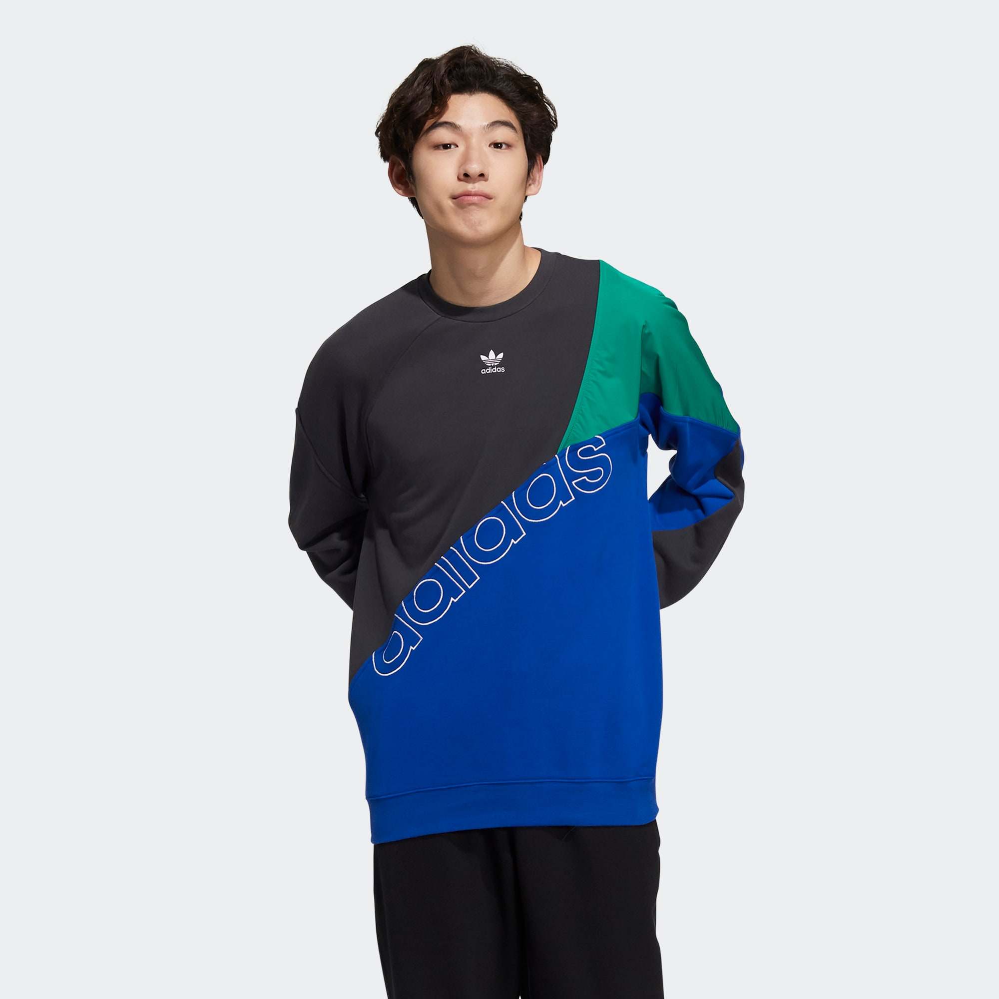 Adidas/阿迪达斯 男子三叶草经典撞色运动卫衣套头衫 HF5944