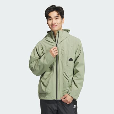 Adidas/阿迪达斯 男子防风运动休闲宽松连帽冲锋衣 JI8670