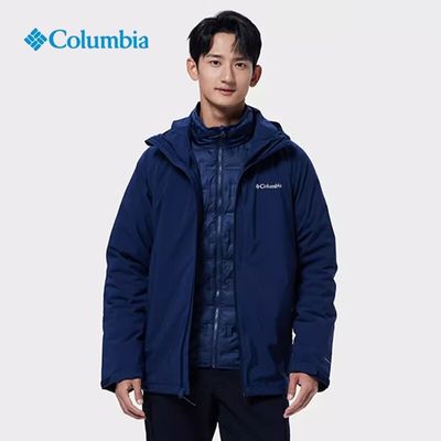 Columbia/哥伦比亚 男子防水羽绒内胆三合一冲锋衣外套 WE1157