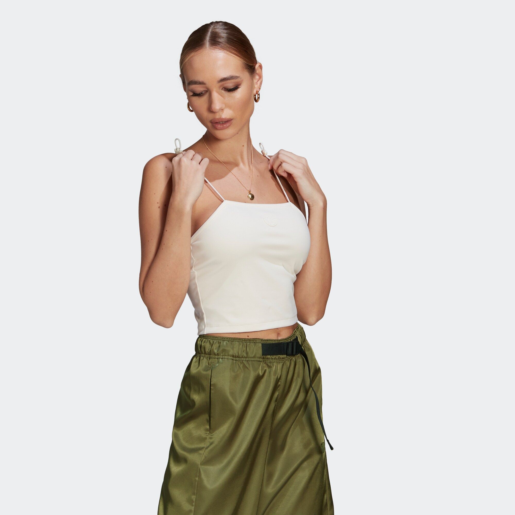 Adidas/阿迪达斯 女子三叶草 ELASTIC 运动吊带背心 HF1988