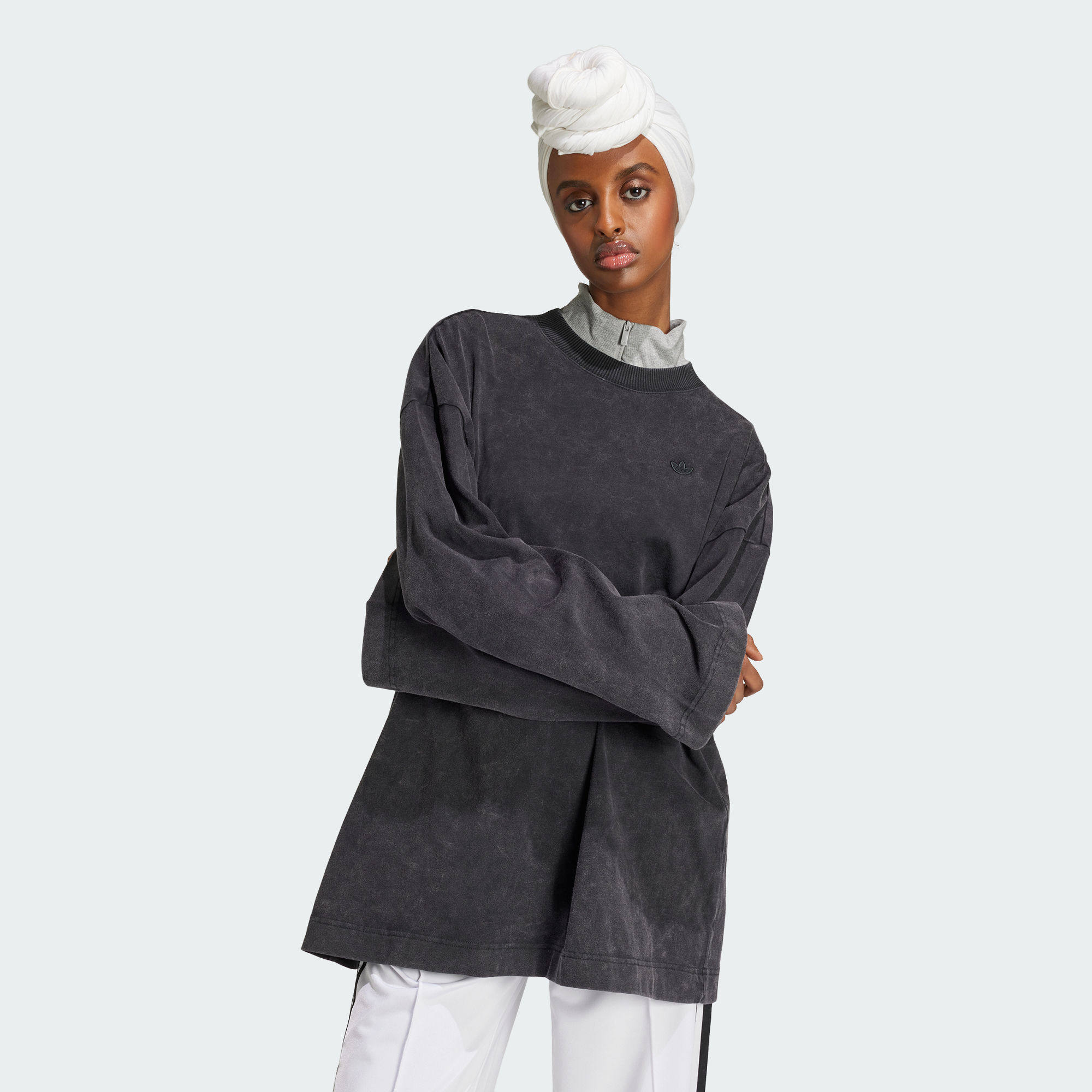 Adidas/阿迪达斯 女子三叶草复古运动宽松长袖圆领T恤 IY7401,运动服/休闲服装,运动T恤,淘宝优惠券,粉丝福利购,淘宝优惠卷