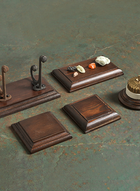 蘑菇空间全手工做旧实木底座 开关底座 老式开T关底盘复古开关座