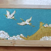 景泰蓝掐丝珐琅瑞鹤呈祥瑞鹤v图茶盘DIY套件釉料手工制作仙鹤壶承