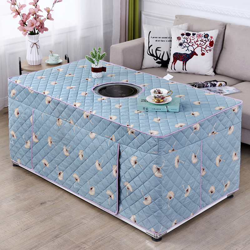 烤火罩新款电炉罩长方形t茶几桌布烤火被取暖升降茶几围布罩套加