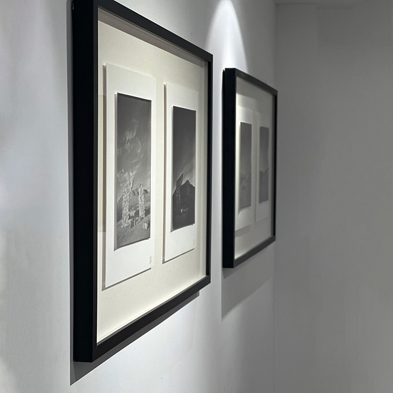 黑白实木画框中空悬浮工艺照片摄影装饰无反光玻璃高级Z感挂墙相