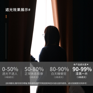 遮光n窗帘杆一整套卧室遮阳空调挡风帘客厅隔断帘 窗帘免打孔安装