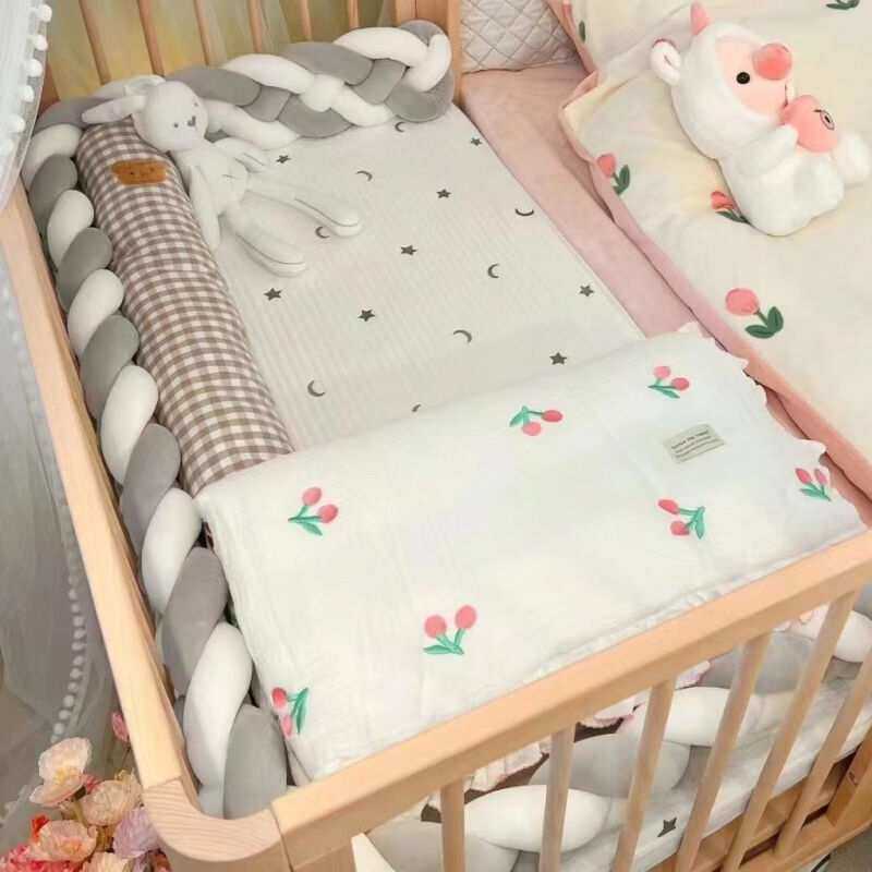 潼芯婴儿床床围麻花围栏软包防撞条新生儿床围拼接床床靠装饰公主
