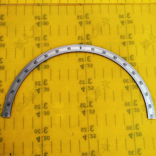 中分半圆刻度盘实验专用器材绘量角器167x150X1 D003直销恒久万丰