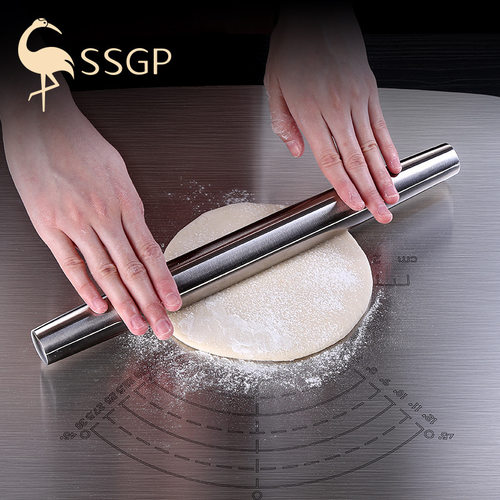 德国SSGP304不锈钢擀面杖大号烘焙工具压面棍擀面棍擀饺子皮棒小