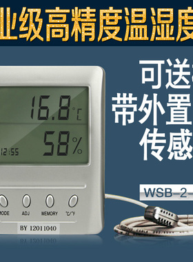 逸品博洋 WSB-2-H1高精度 可送检 博洋厂家大屏数显温湿度计