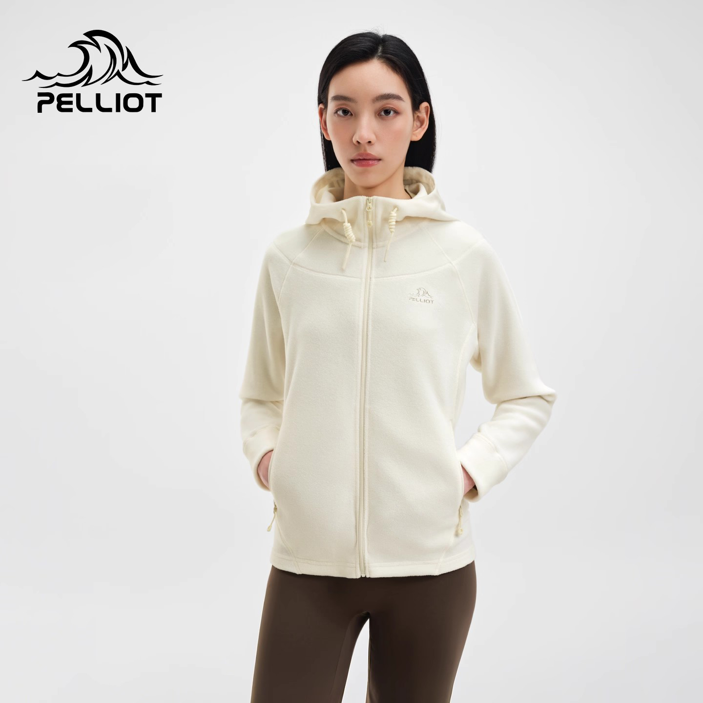 伯希和户外抓绒衣女款连帽外套