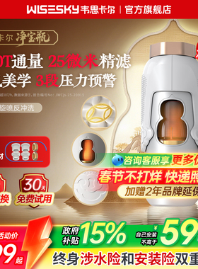 韦思卡尔净宝瓶反重力前置过滤器家用反冲洗全屋净水器WSP-85-86W