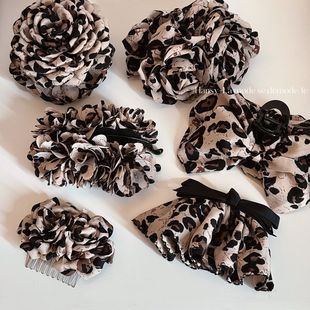 韩国花朵抓夹高级感精致豹纹发夹女后脑勺一字发卡头饰夹子夹头发