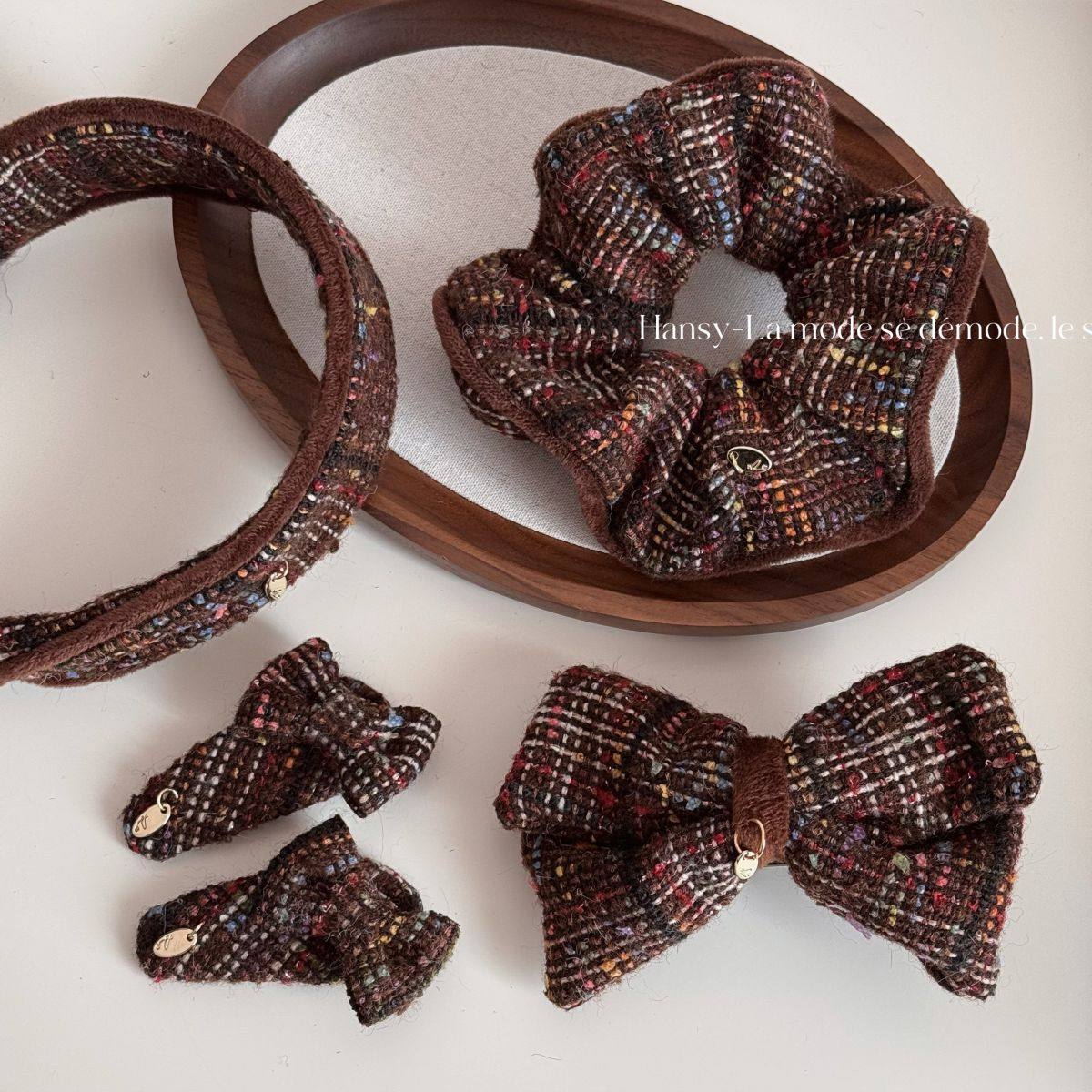 彩咖小香风编织粗花呢格子发夹高级感侧边碎发夹气质发卡精致发饰,饰品/流行首饰/时尚饰品新,发饰,淘宝优惠券,粉丝福利购,淘宝优惠卷