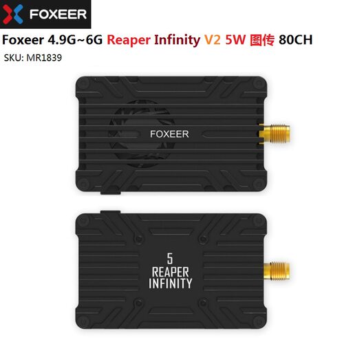 Foxeer 4.9G~6G Reaper Infinity V2 5W 图传 80CH  死神5W图传